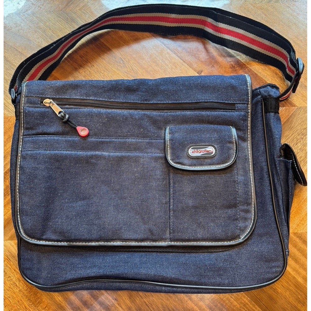 Y2K Messenger Bag Crossbody Retro Laptop Shoulder Bag 2000s Hipster Vintage Blue